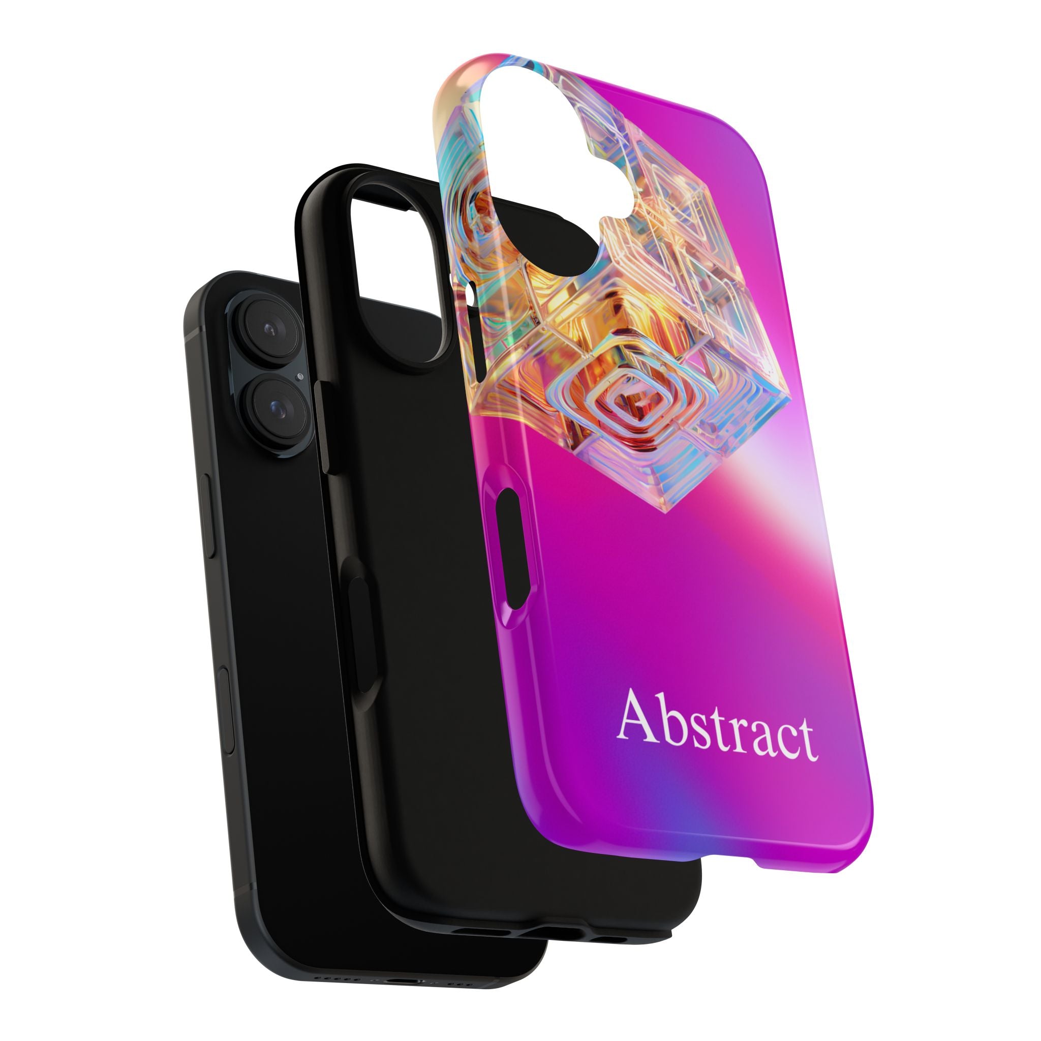 Vibrant 3D Cube Phone Case - Colorful Gradient Art for iPhone, Samsung & Pixel