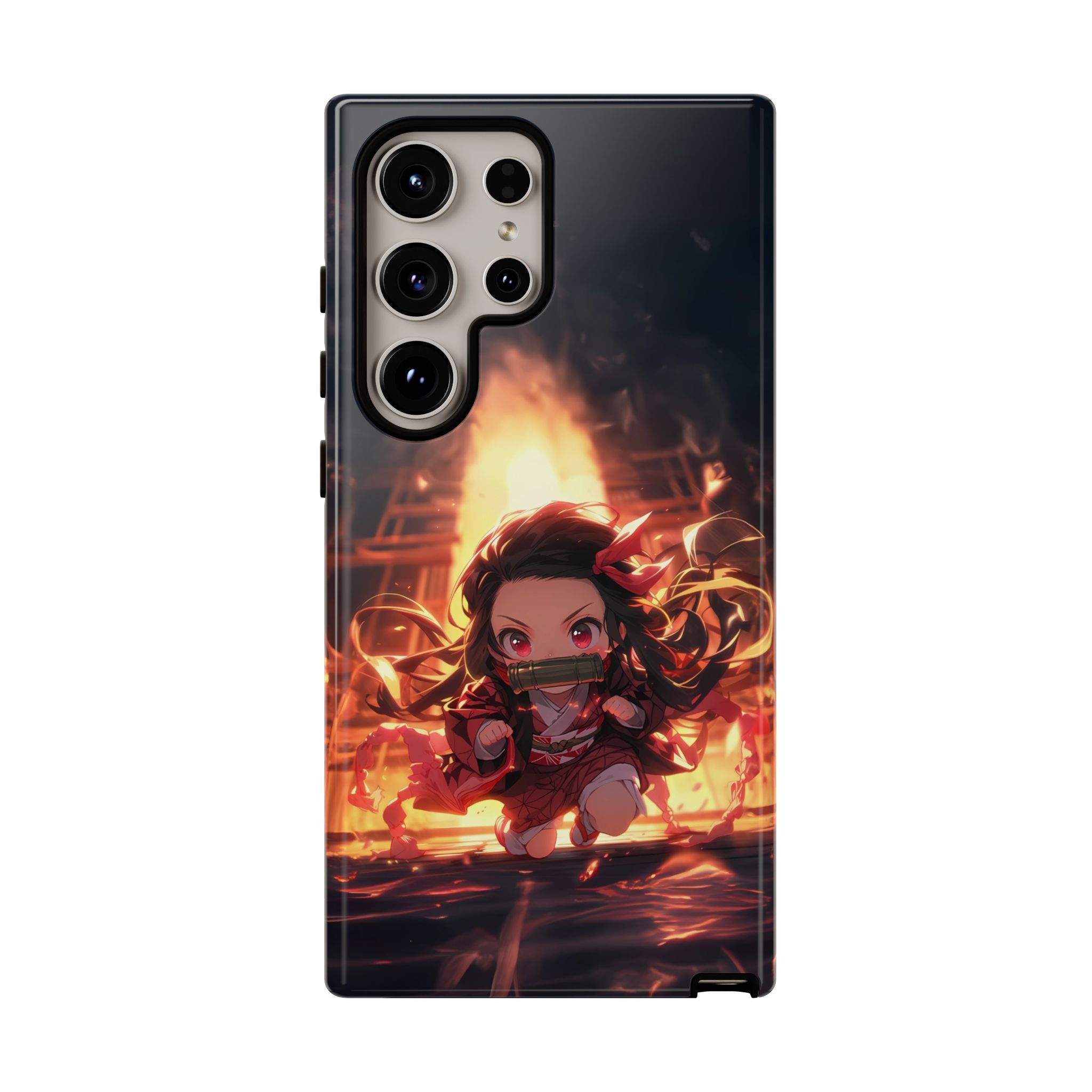 Chibi Nezuko Kamado Tough Phone Case – Anime Protective Case for iPhone & Samsung, UV Resistant, Durable & Stylish