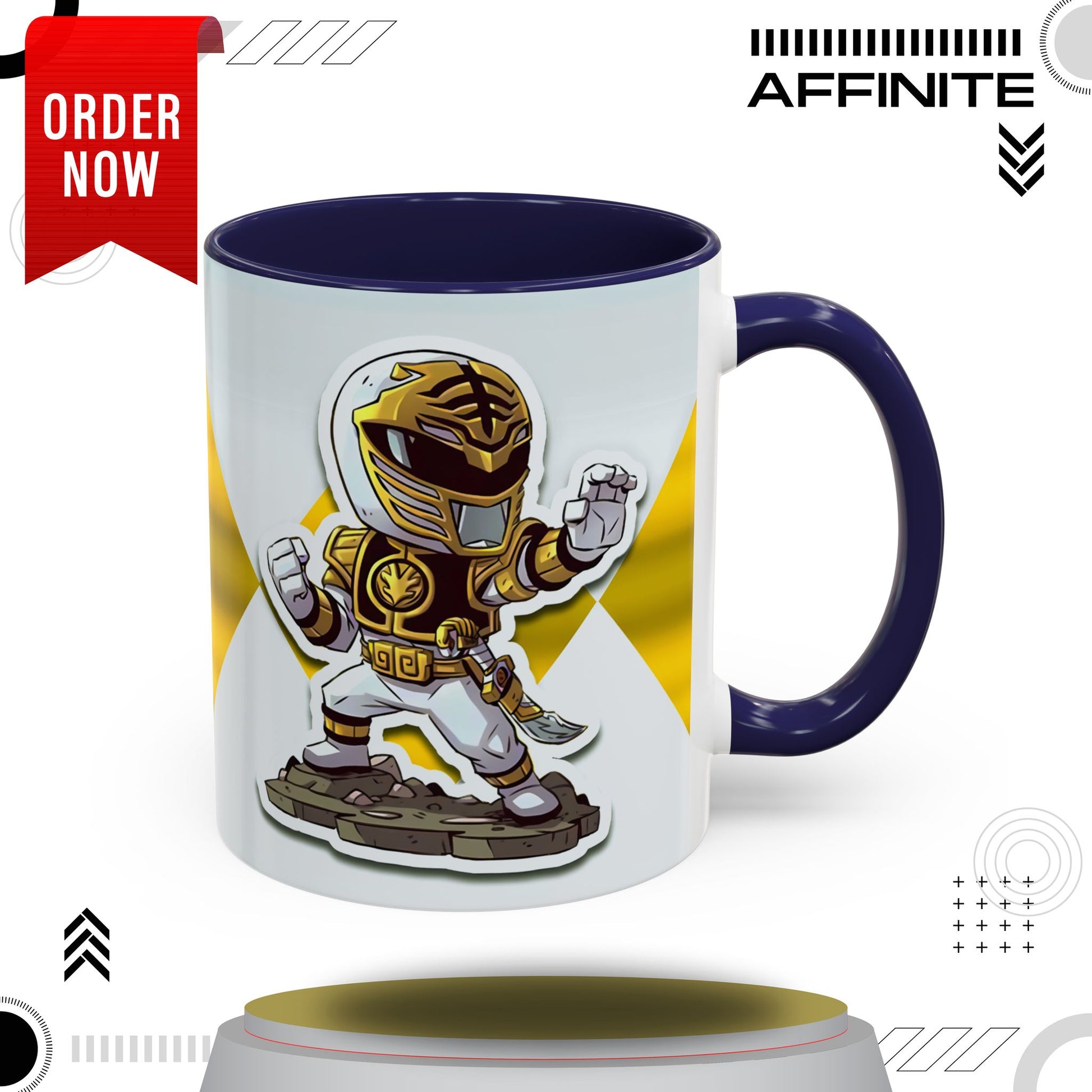 Mug White Ranger Mug – 11oz & 15oz Mighty Morphin Power Rangers Ceramic Cup 11oz Navy