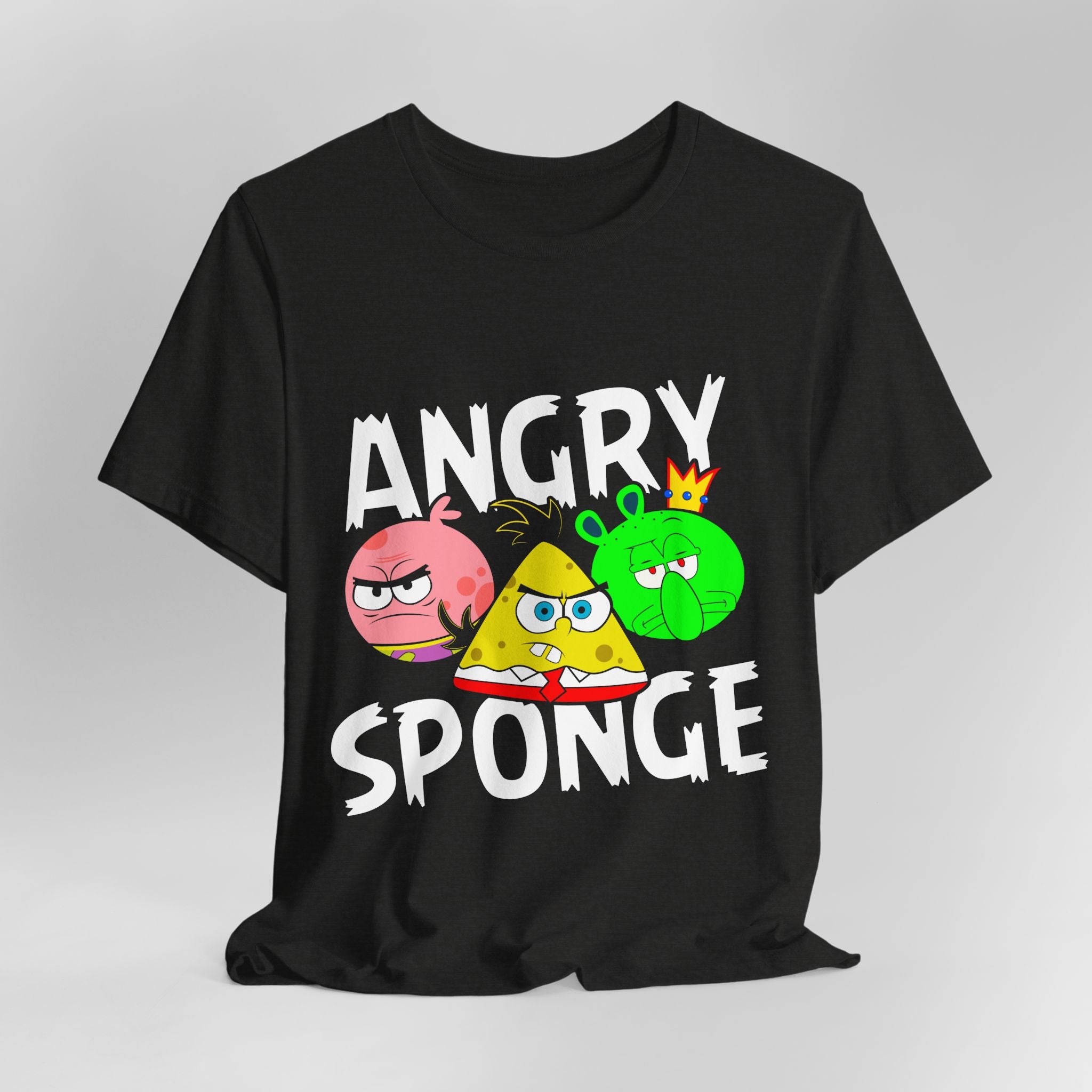 Funny Graphic Tee, Angry Sponge T-Shirt, Unisex Cartoon Shirt, Gift for Gamers, Casual Wear, Holiday Apparel
