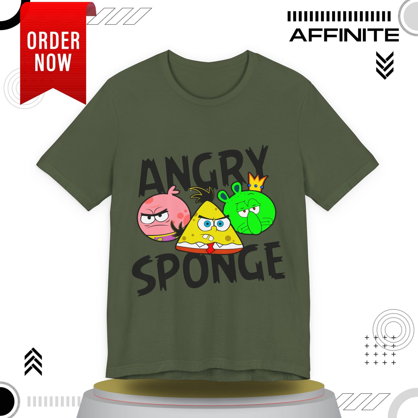 T-Shirt Angry Sponge T-Shirt - Funny Graphic Tee for Gamers (Unisex Cotton)