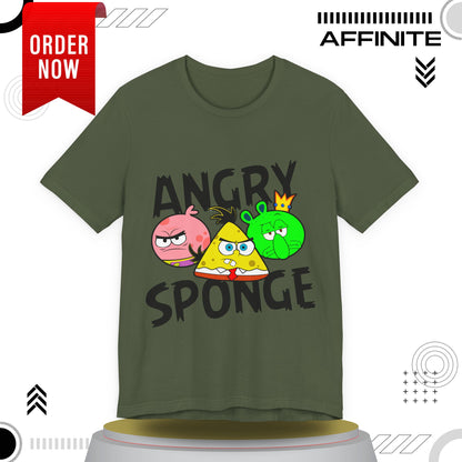T-Shirt Angry Sponge T-Shirt - Funny Graphic Tee for Gamers (Unisex Cotton)