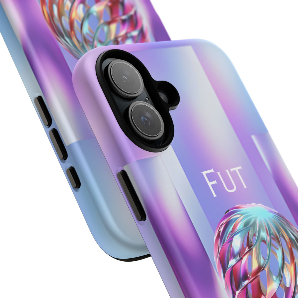 Futuristic Gradient Tough Case – 'Future is Now' 3D Design | Shockproof & UV Protected