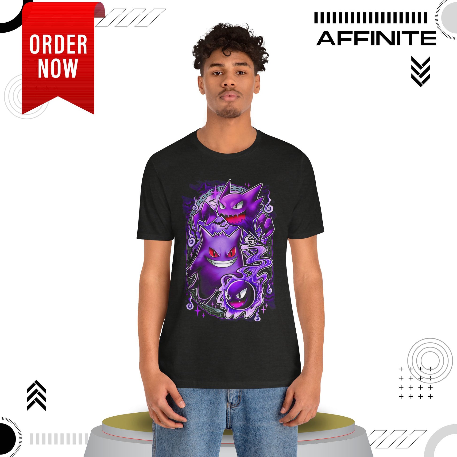 T-Shirt Ghostly Kanto Vibes Unisex Jersey Short Sleeve Tee - Spooky Design