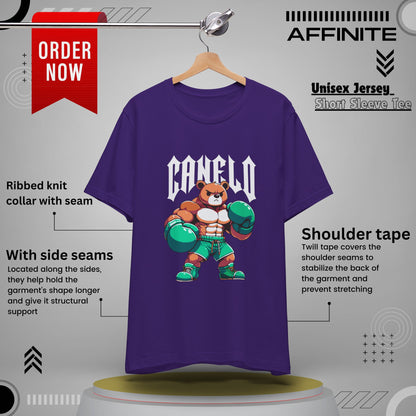 T-Shirt Boxing Bear T-Shirt - Unisex Jersey Short Sleeve Tee Inspired by Canelo Team Purple