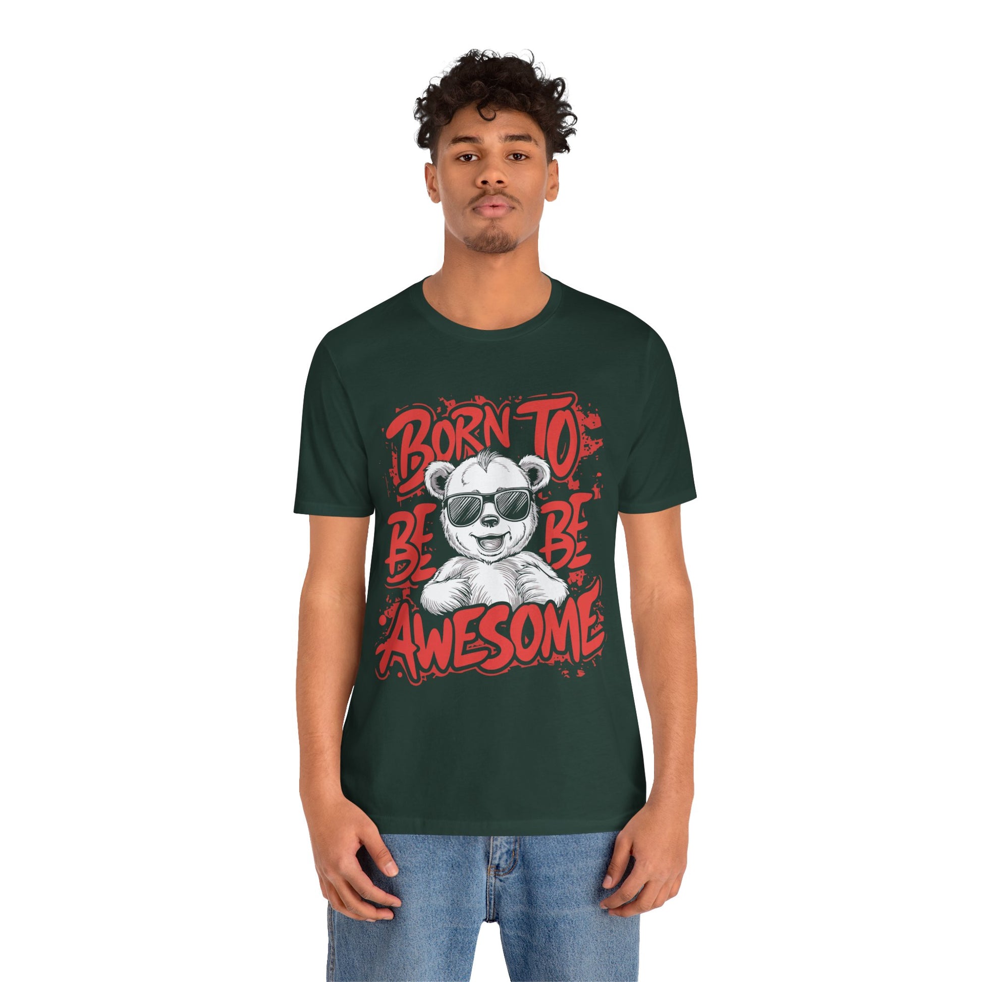 T-Shirt Fun Graphic Tees - Born to Be Awesome Unisex Shirt | For Teen & Adults | Affinite