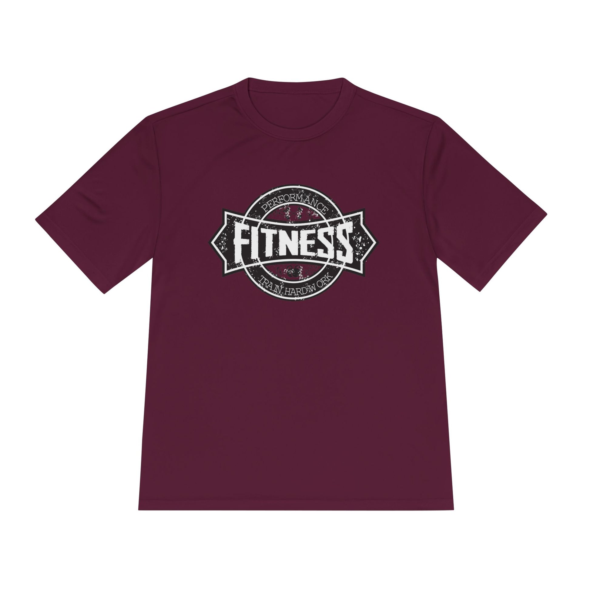 T-Shirt Moisture Wicking Fitness Shirt - Unisex Workout Tee for Gym, Running, Yoga Maroon