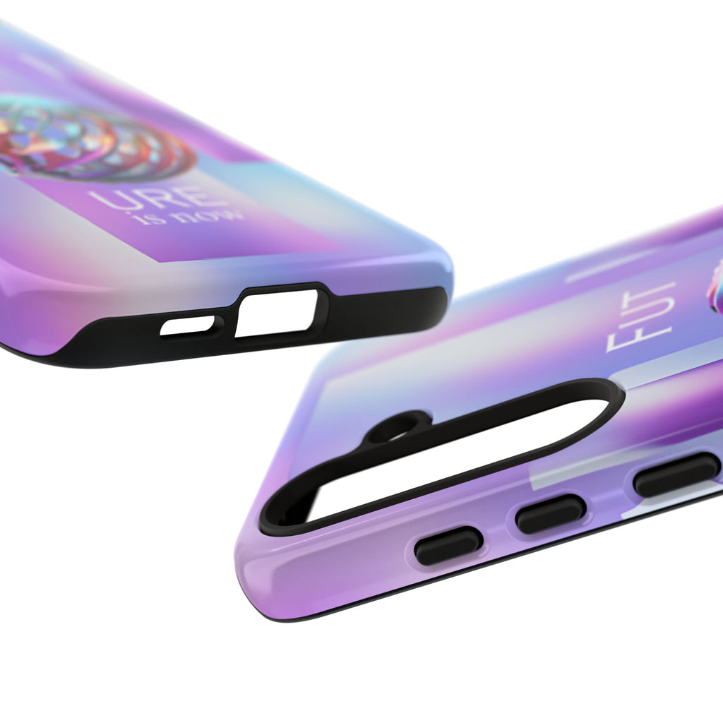 Futuristic Gradient Tough Case – 'Future is Now' 3D Design | Shockproof & UV Protected