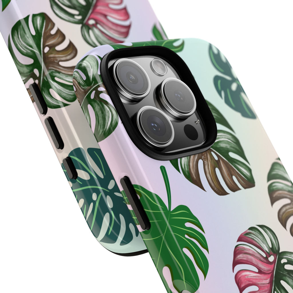 Tough Cases - Monstera Leaf Themed Phone Protection for iPhone, Samsung, and Google Pixel (Matte/Glossy)