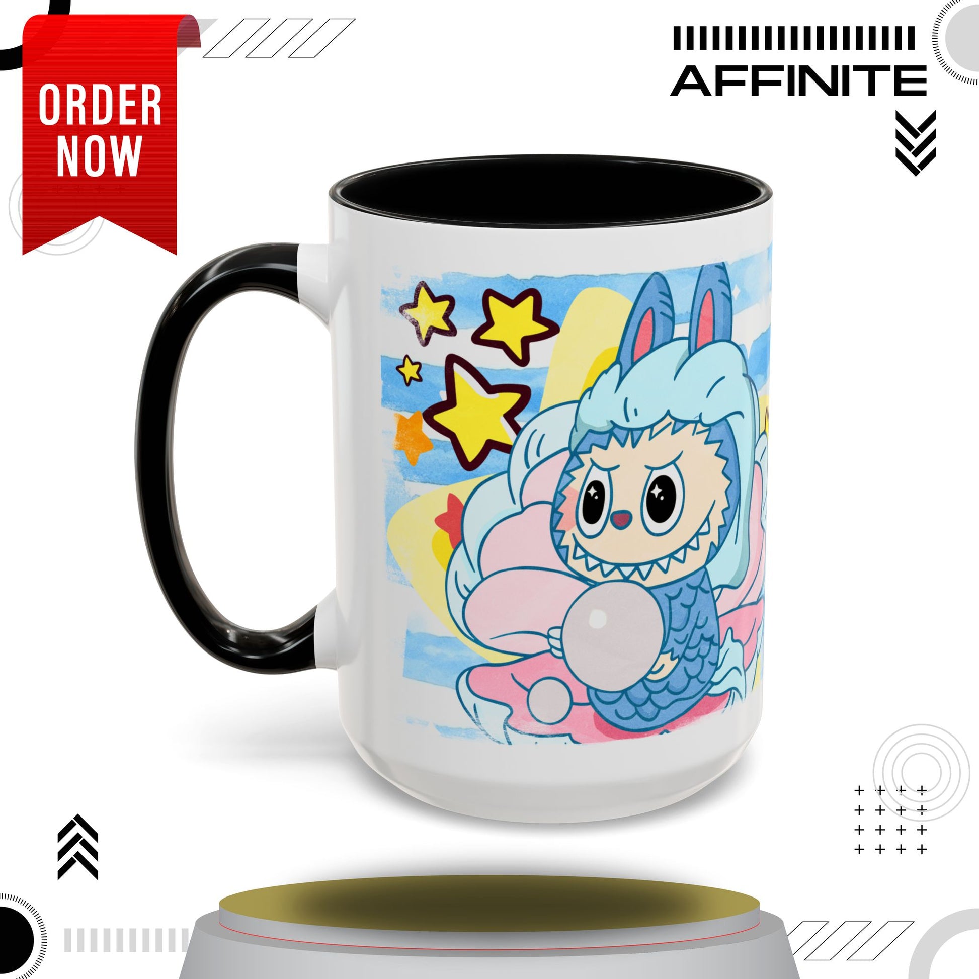 Mug Lazy Yoga Accent Coffee Mug - Cute Animal Design 11oz & 15oz 15oz Black