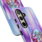Futuristic Gradient Tough Case – 'Future is Now' 3D Design | Shockproof & UV Protected