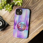 Futuristic Gradient Tough Case – 'Future is Now' 3D Design | Shockproof & UV Protected