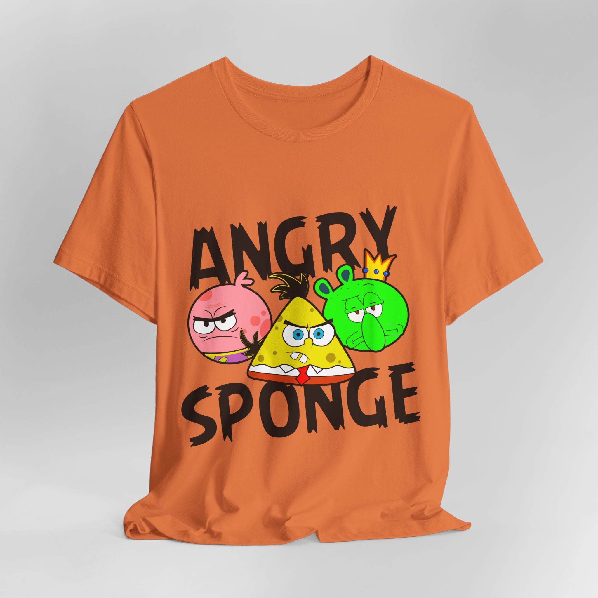 Funny Graphic Tee, Angry Sponge T-Shirt, Unisex Cartoon Shirt, Gift for Gamers, Casual Wear, Holiday Apparel