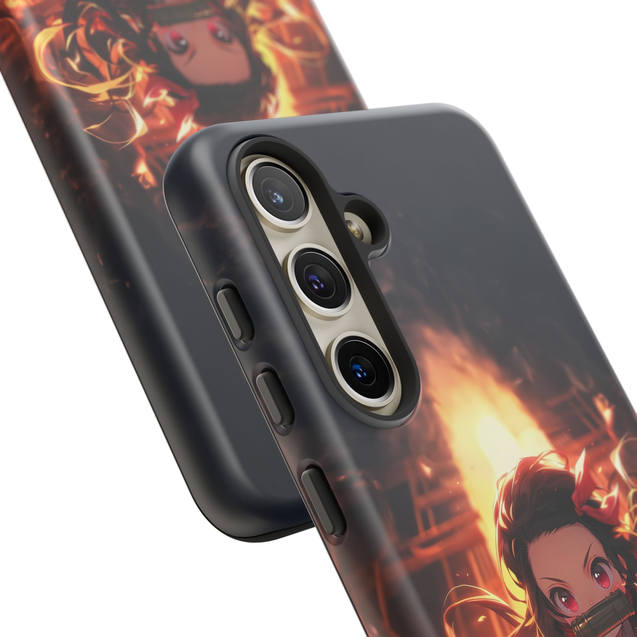 Chibi Nezuko Kamado Tough Phone Case – Anime Protective Case for iPhone & Samsung, UV Resistant, Durable & Stylish
