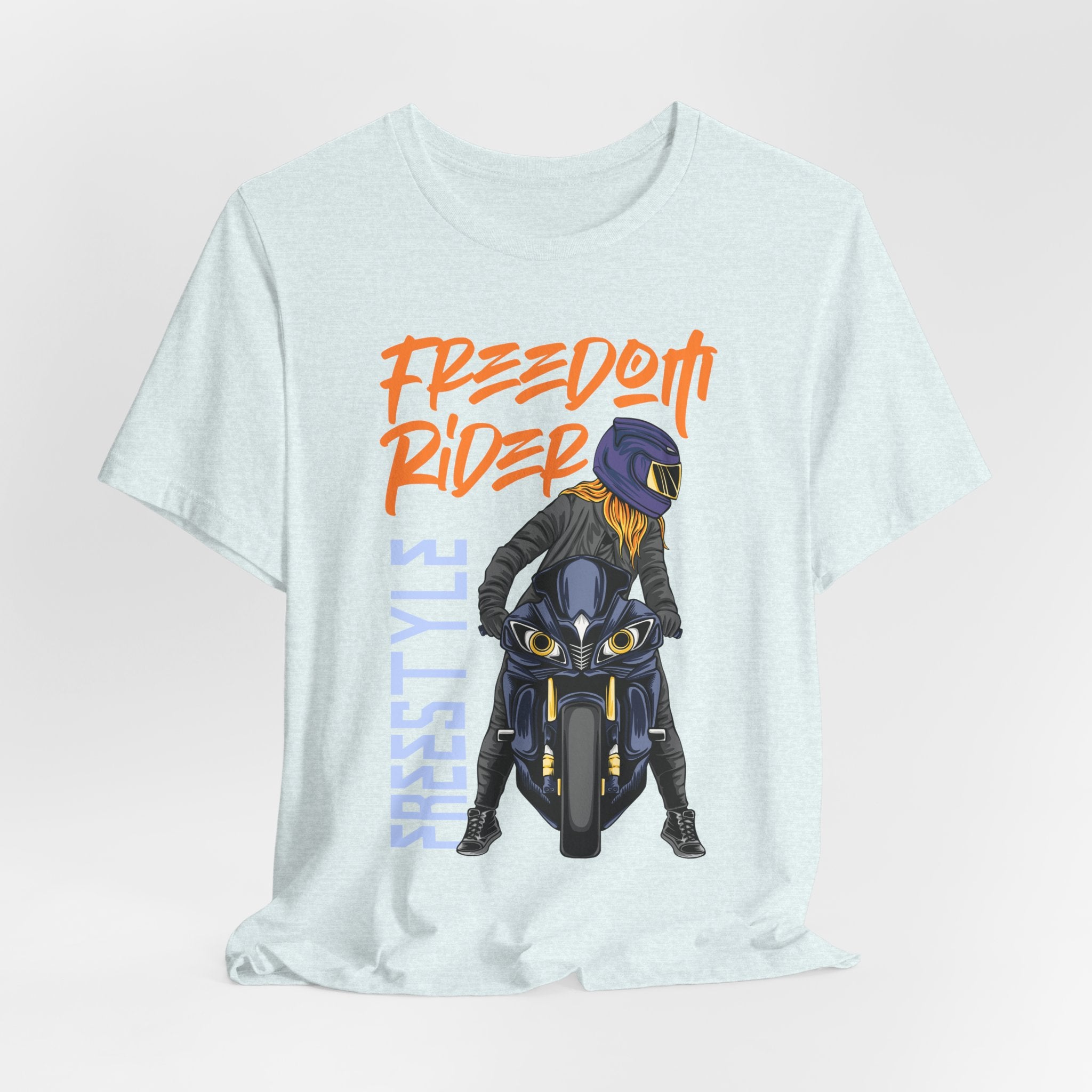 Biker T-Shirt for Men – Freedom Rider Motorcycle Graphic Tee | Unisex Cotton Short Sleeve