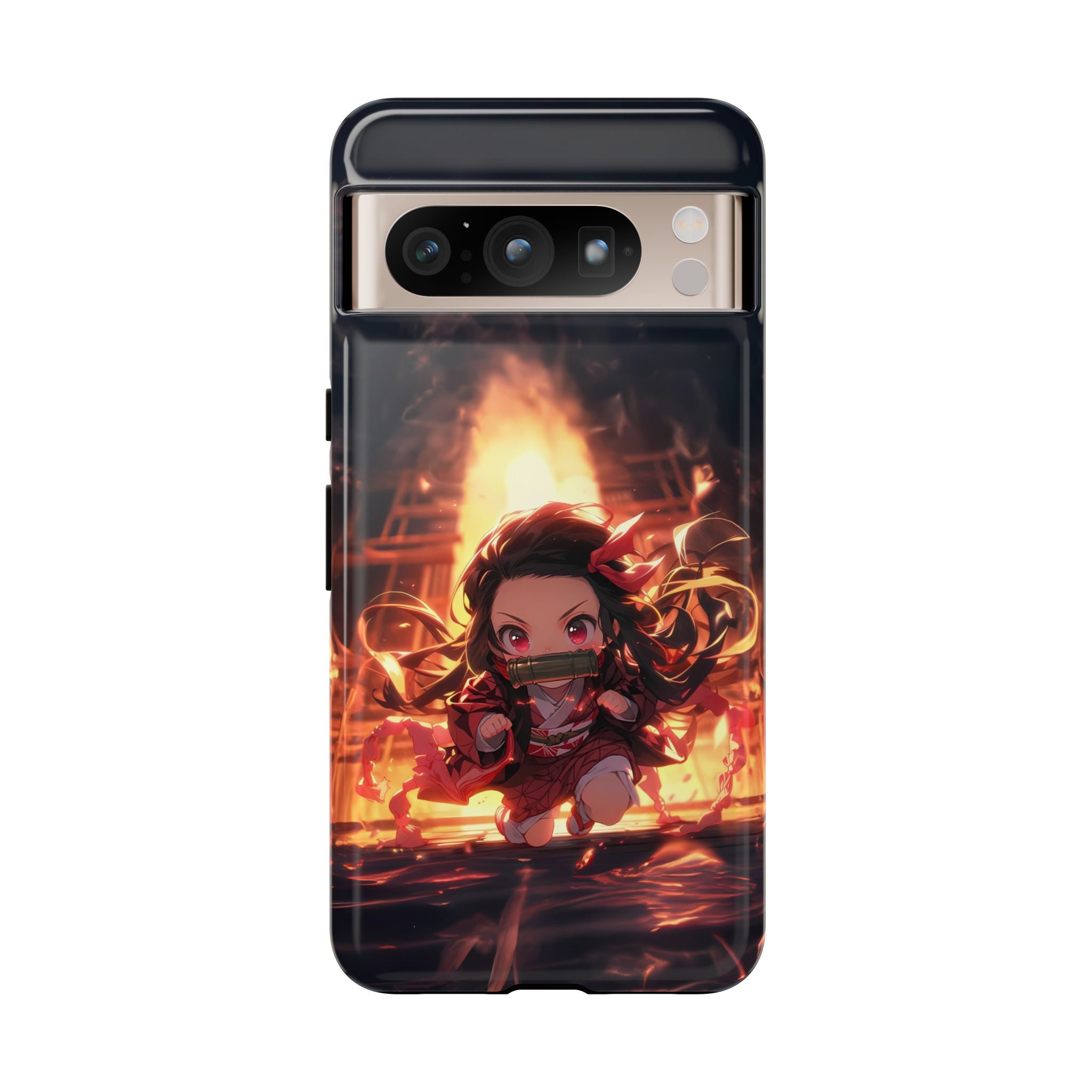 Chibi Nezuko Kamado Tough Phone Case – Anime Protective Case for iPhone & Samsung, UV Resistant, Durable & Stylish