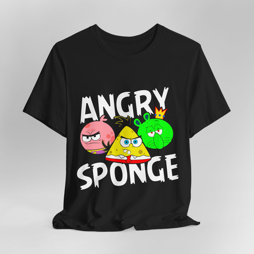 Funny Graphic Tee, Angry Sponge T-Shirt, Unisex Cartoon Shirt, Gift for Gamers, Casual Wear, Holiday Apparel