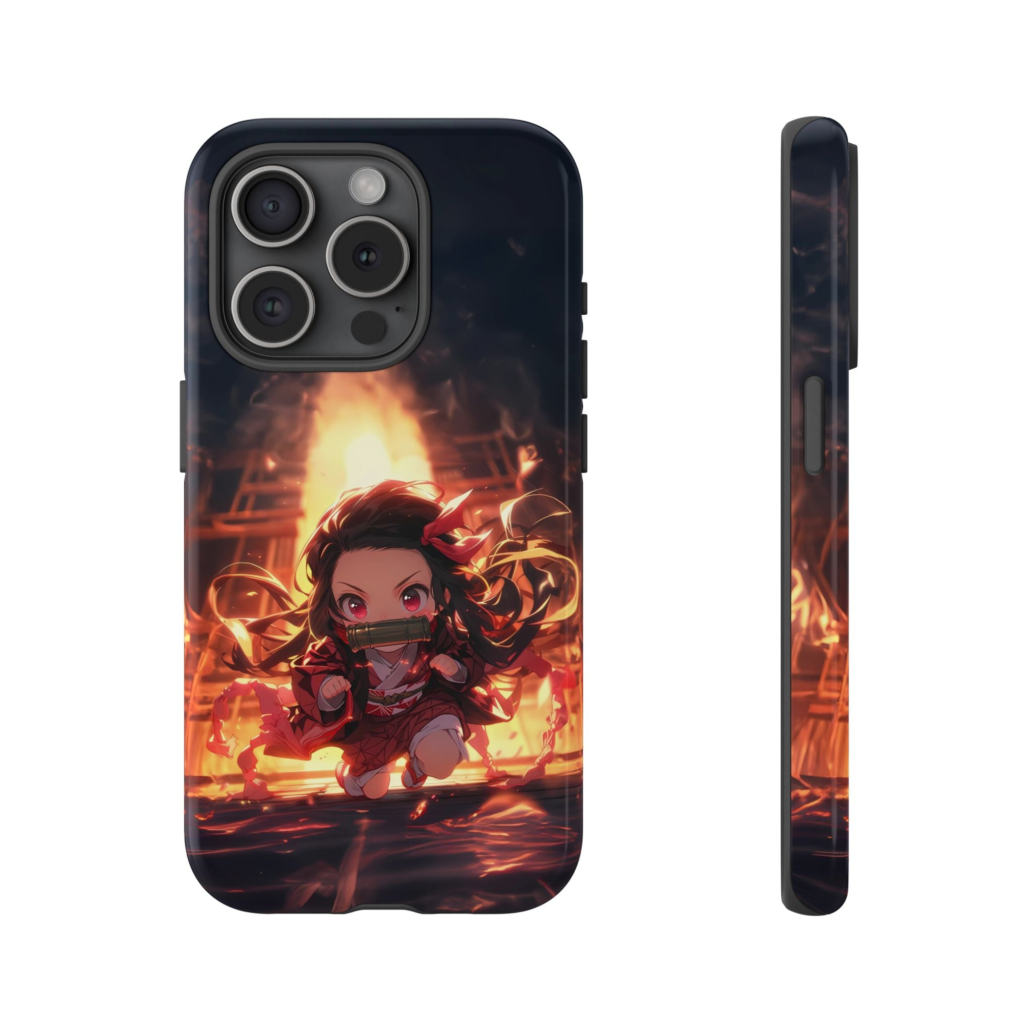 Chibi Nezuko Kamado Tough Phone Case – Anime Protective Case for iPhone & Samsung, UV Resistant, Durable & Stylish