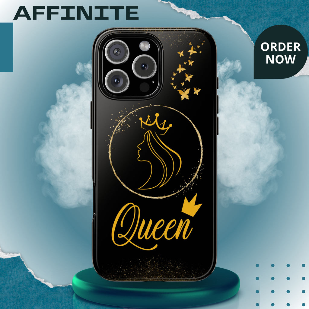 Tough Case Queen Phone Case – Matte & Glossy Crown Design for iPhone, Samsung & Pixel iPhone 16 Pro Max Glossy