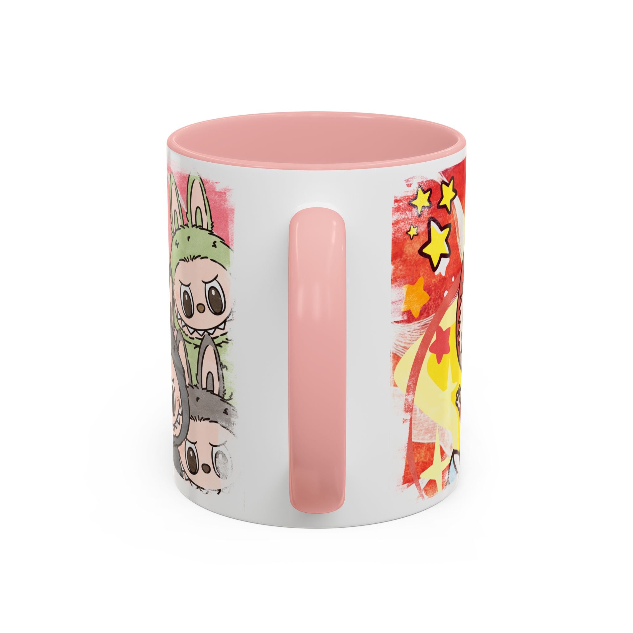 Lazy Yoga Labubu Cartoon Accent Coffee Mug - Fun and Playful Design for Coffee Lovers