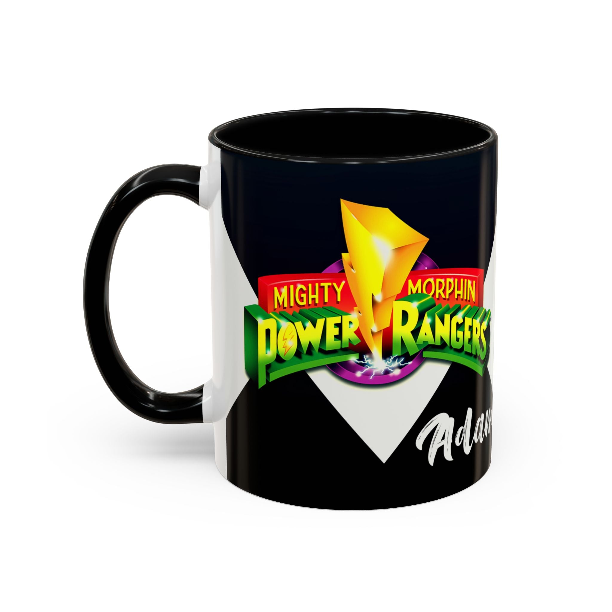 Mighty Morphin Power Rangers Black Ranger Ceramic Mug - 11oz & 15oz Coffee Mug - Accent Mug for Pop Culture Fans