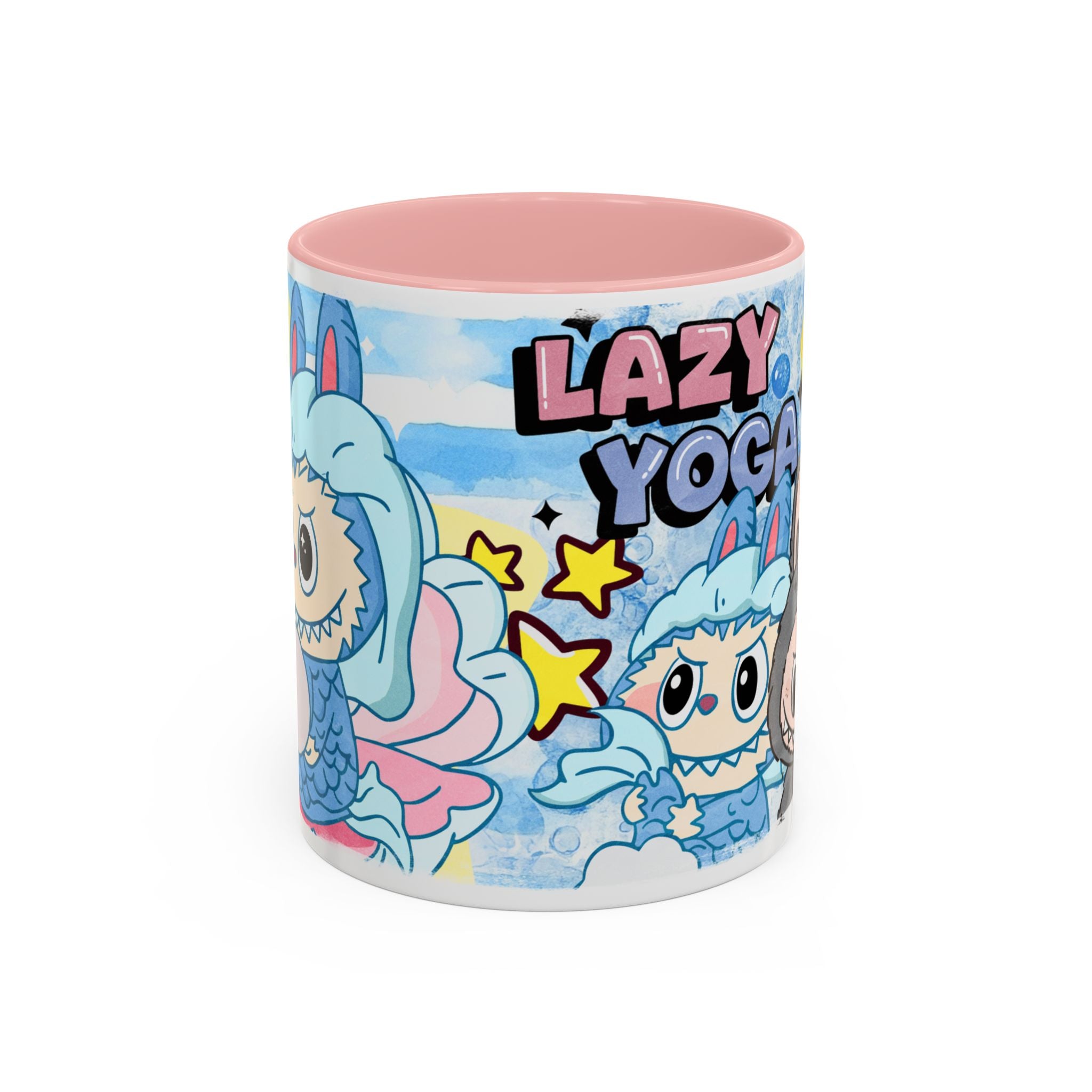 Lazy Yoga Accent Coffee Mug - Cute Animal Design 11oz & 15oz