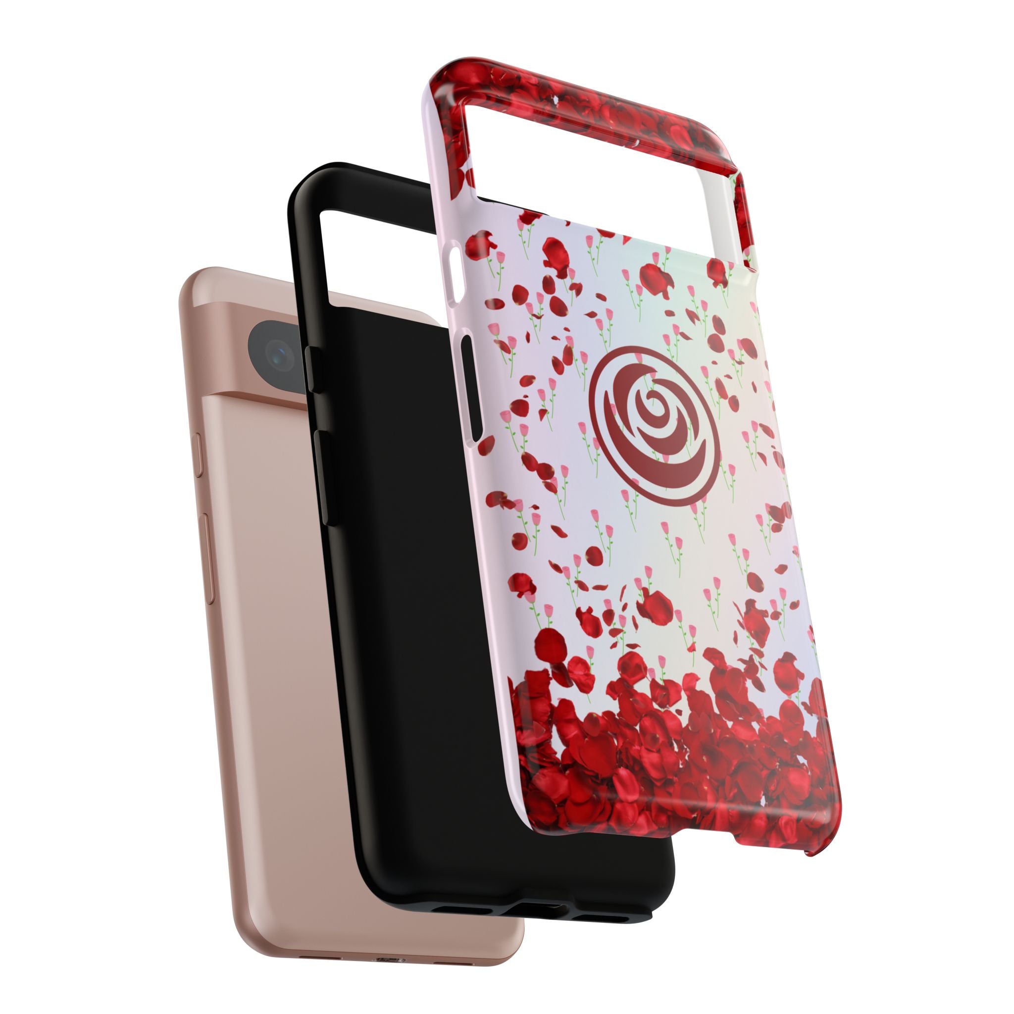 Tough Cases - Red Blossom Elegance Themed Phone Protection for iPhone, Samsung, and Google Pixel (Matte/Glossy)