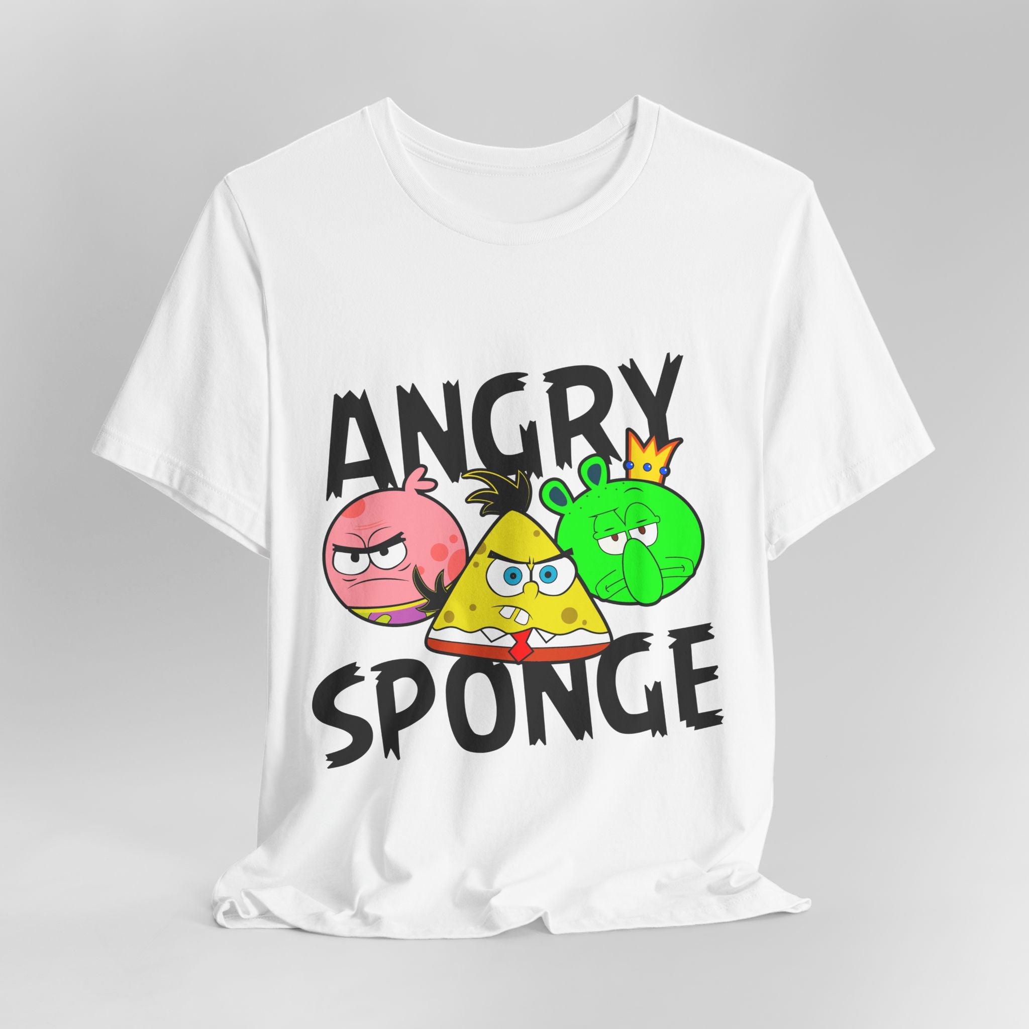 Funny Graphic Tee, Angry Sponge T-Shirt, Unisex Cartoon Shirt, Gift for Gamers, Casual Wear, Holiday Apparel