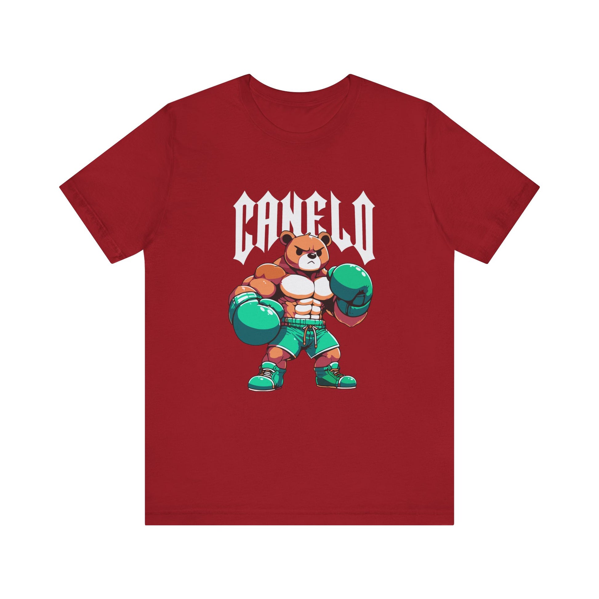 T-Shirt Boxing Bear T-Shirt - Unisex Jersey Short Sleeve Tee Inspired by Canelo Canvas Red