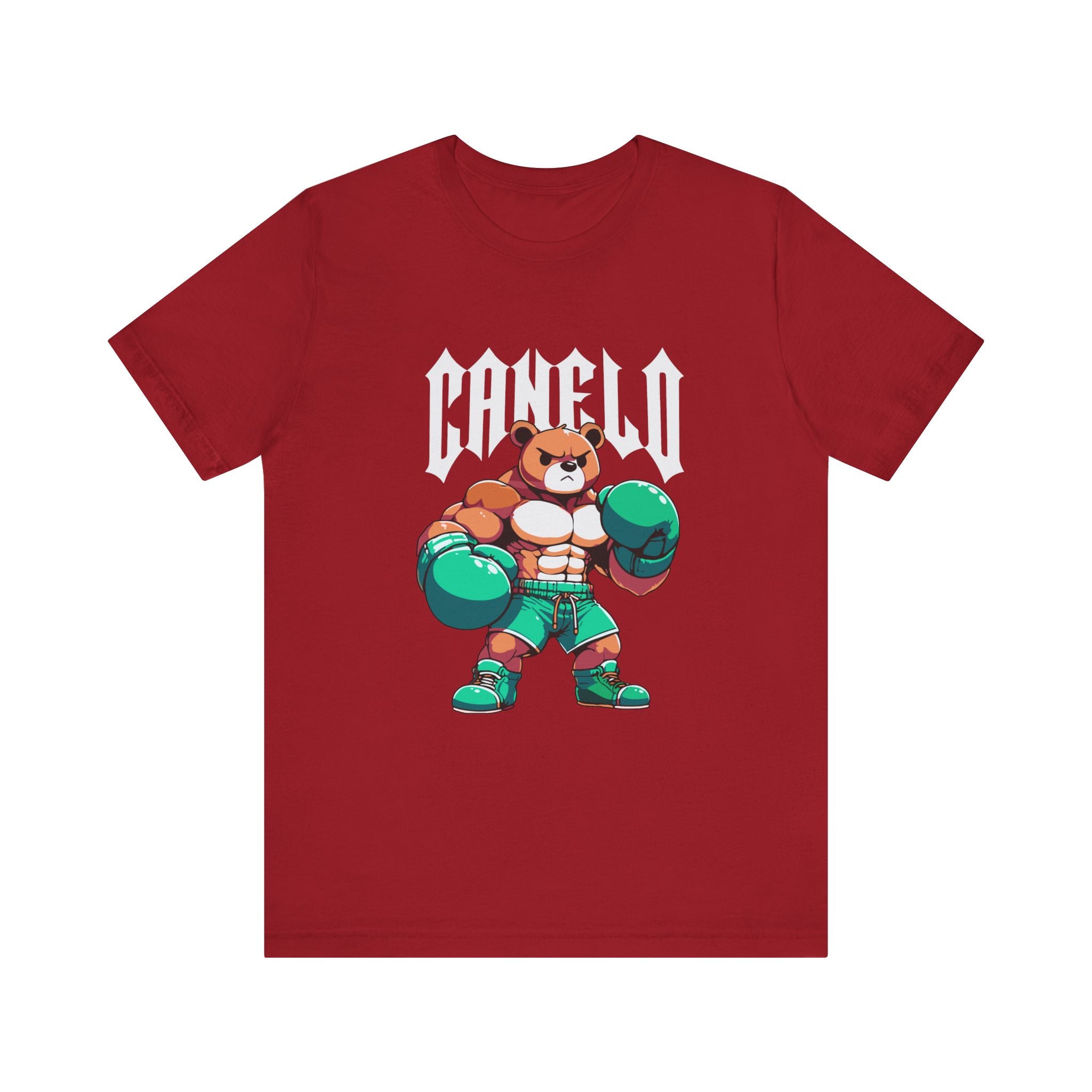 T-Shirt Boxing Bear T-Shirt - Unisex Jersey Short Sleeve Tee Inspired by Canelo Canvas Red