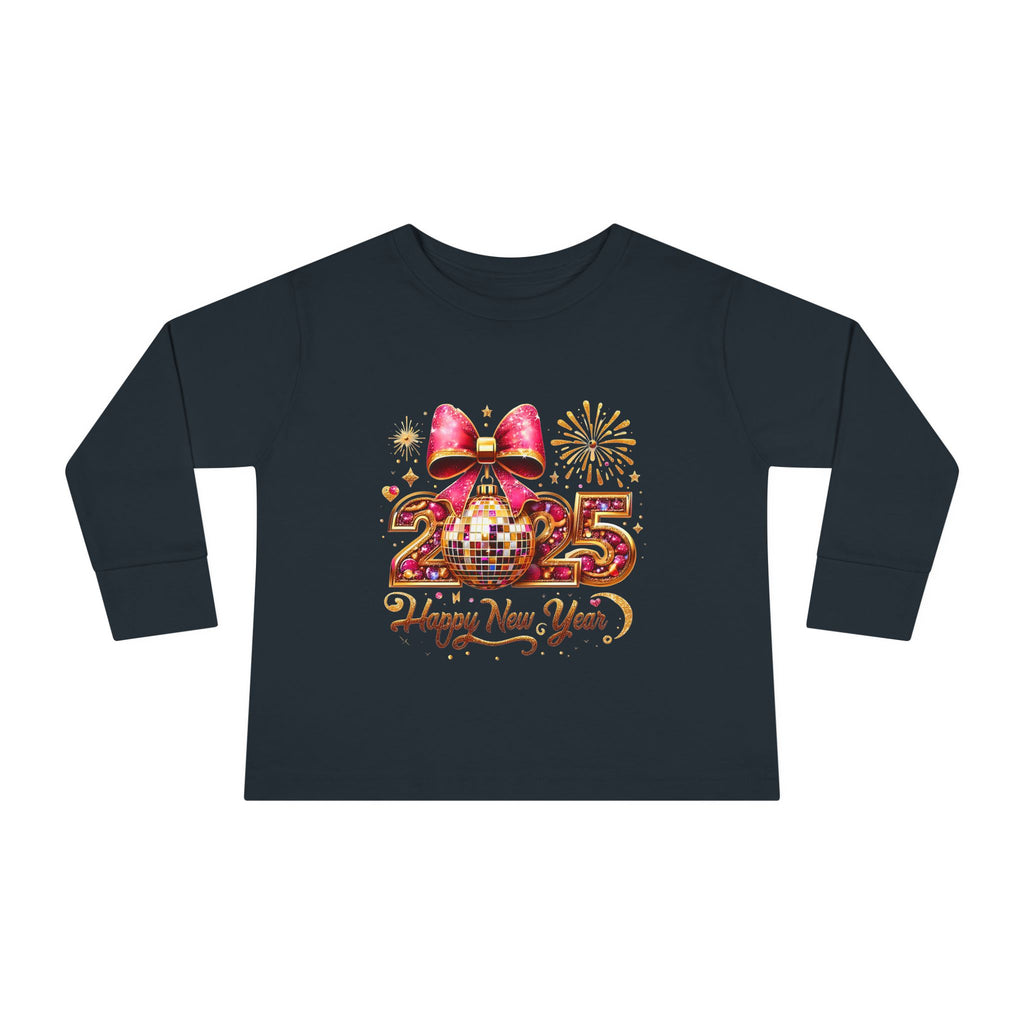 Toddler Long Sleeve Tee - 2025 Happy New Year Disco Design