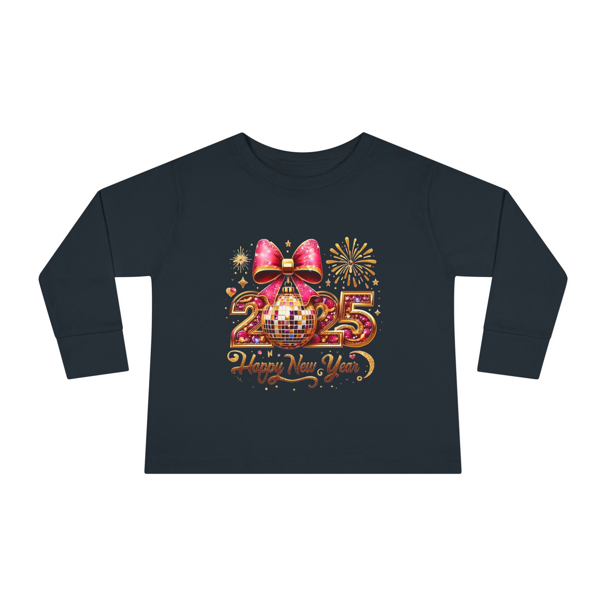 Toddler Long Sleeve Tee - 2025 Happy New Year Disco Design