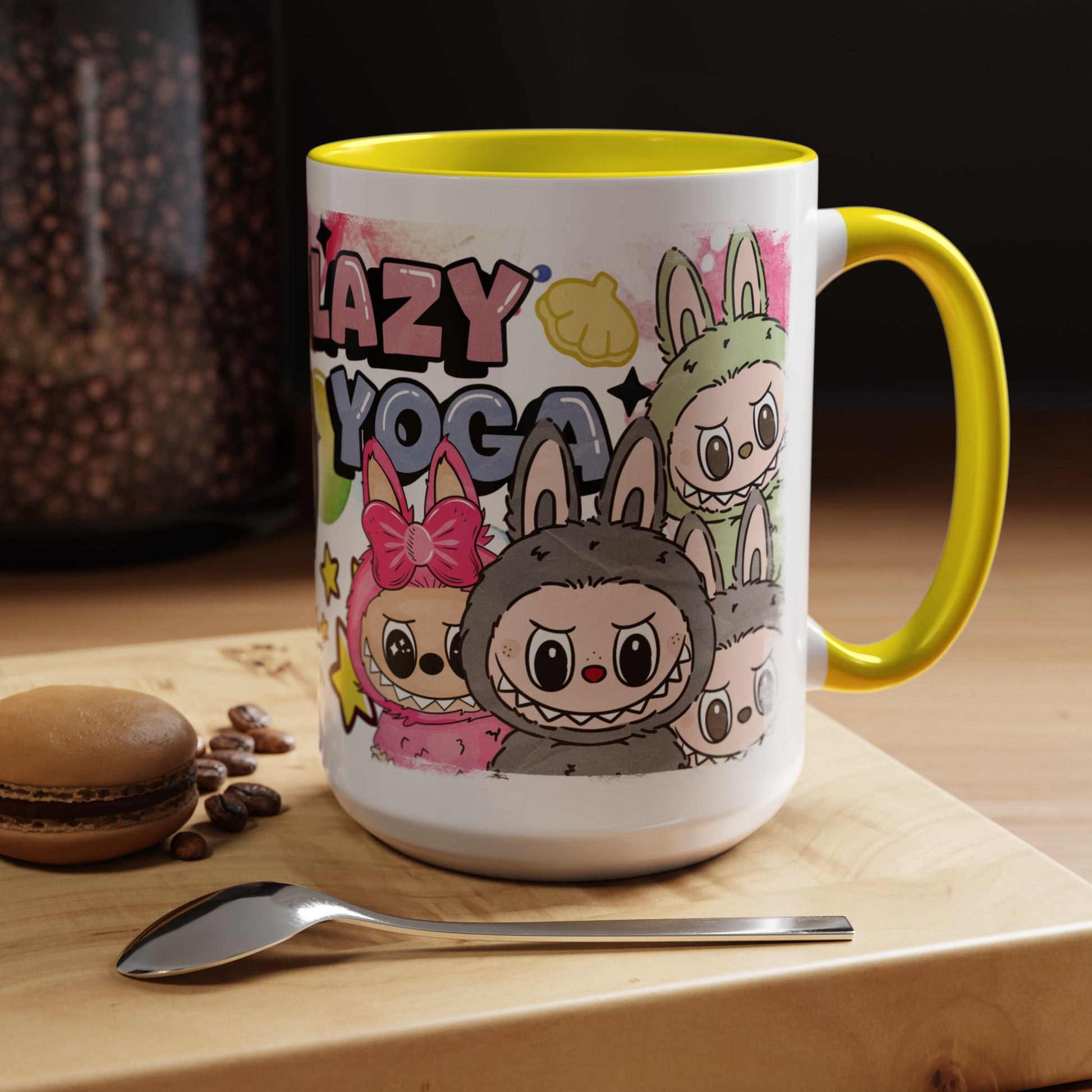 Mug Lazy Yoga Accent Coffee Mug - Fun and Colorful 11oz & 15oz Mugs for Coffee Lovers