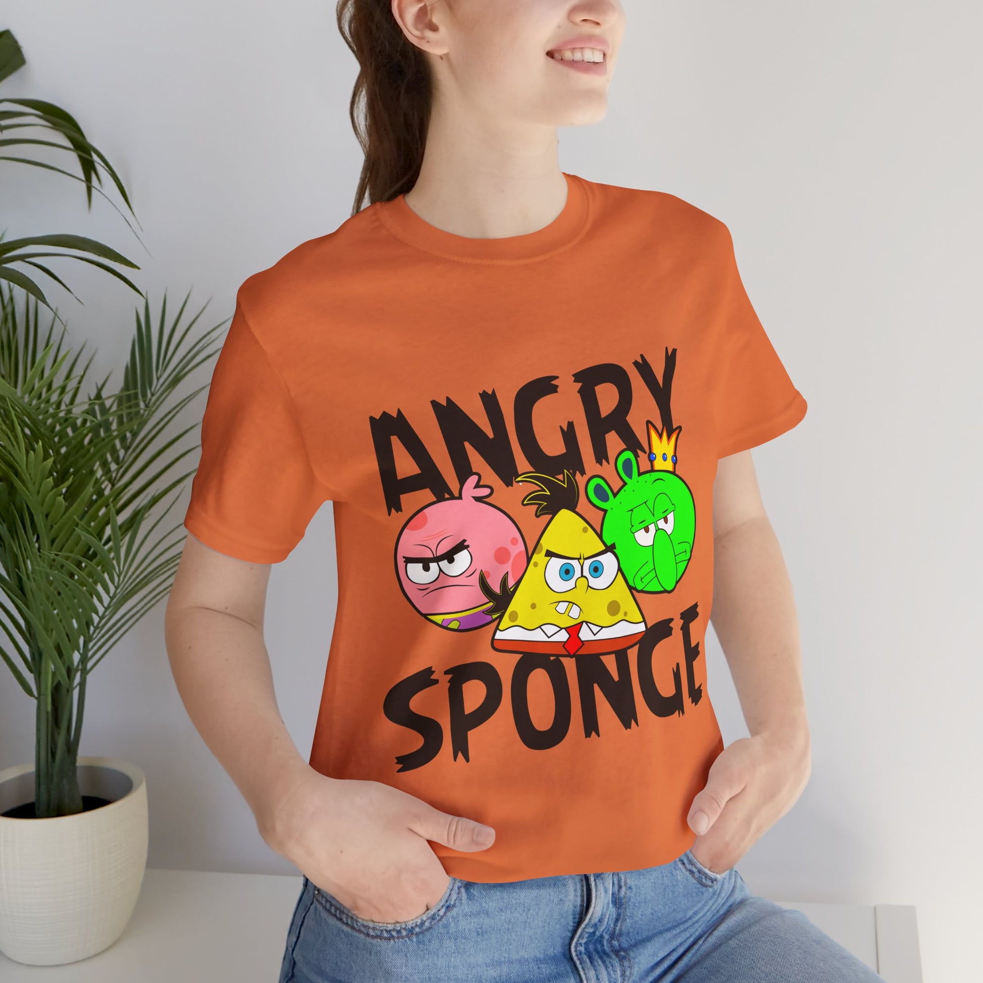 T-Shirt Angry Sponge T-Shirt - Funny Graphic Tee for Gamers (Unisex Cotton)