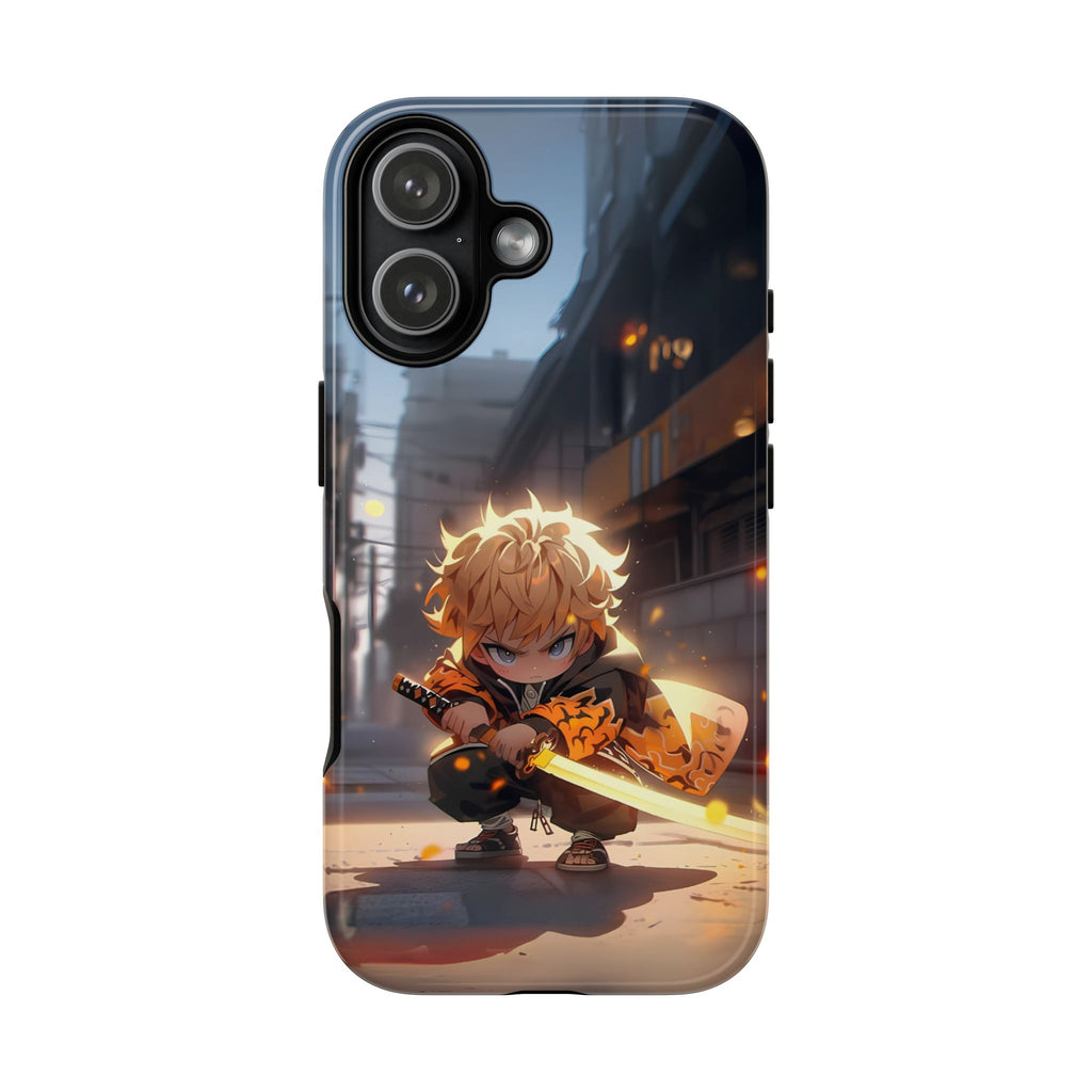 Chibi Zenitsu Lightning Tough Phone Case – Anime Protective Case for iPhone & Samsung, UV Resistant, Durable & Stylish