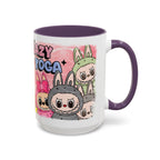 Lazy Yoga Labubu Cartoon Accent Coffee Mug - Fun and Playful Design for Coffee Lovers