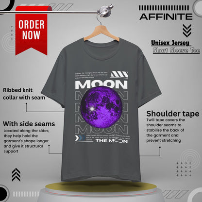 T-Shirt Unisex Moon-Themed T-Shirt | Casual Short Sleeve Tee | Astronaut Lover Gift Asphalt
