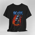 AC/DC Graphic Tee – Rock Band T-Shirt for Fans | Unisex Fit with Flame Guitar Design