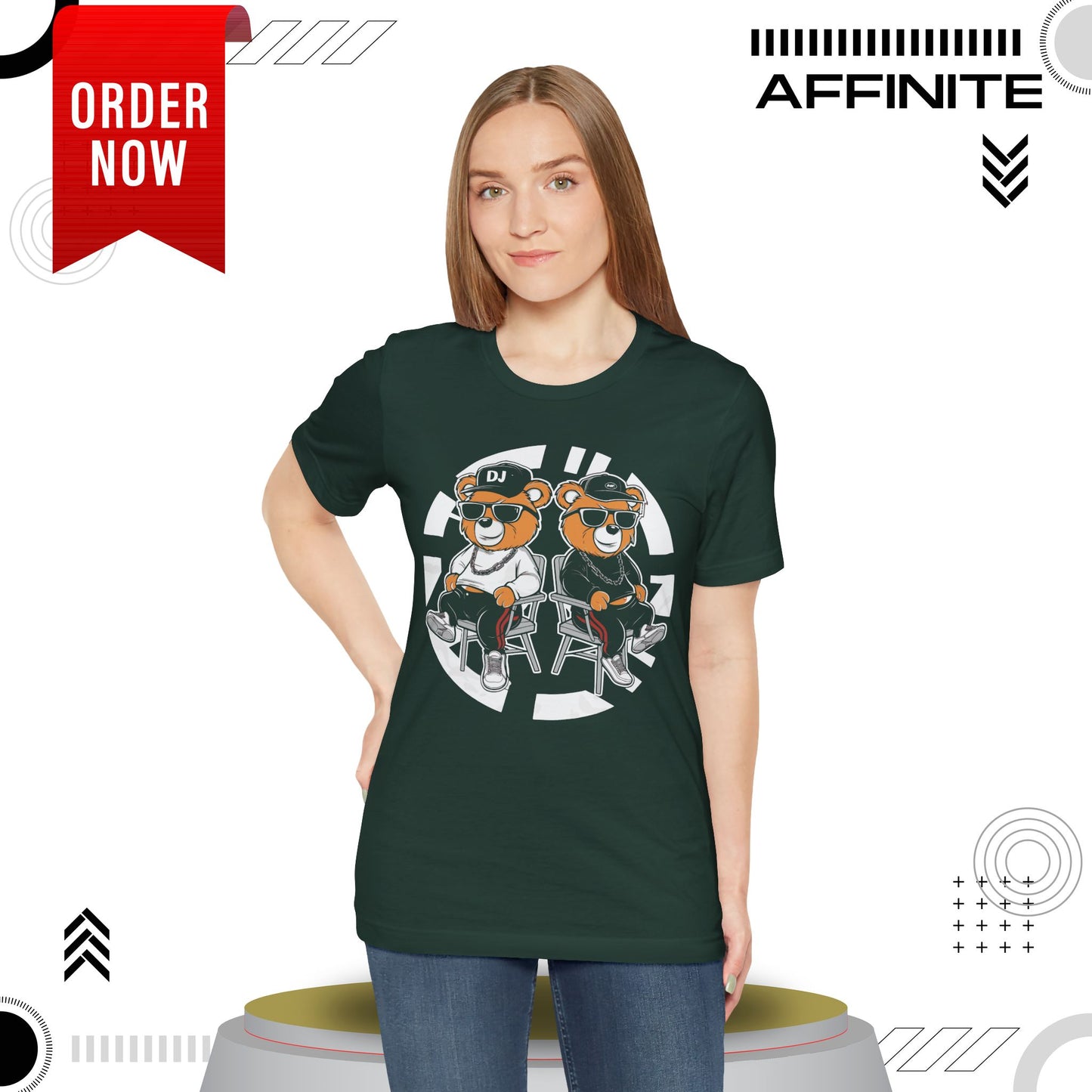 T-Shirt Awesome Bear T-Shirt - Fun Graphic Unisex Tee for Teen & Adults (100% Cotton)