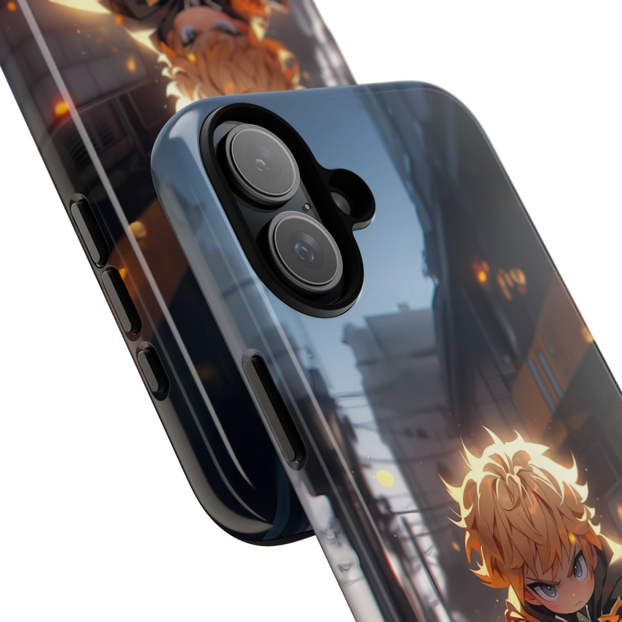 Chibi Zenitsu Lightning Tough Phone Case – Anime Protective Case for iPhone & Samsung, UV Resistant, Durable & Stylish