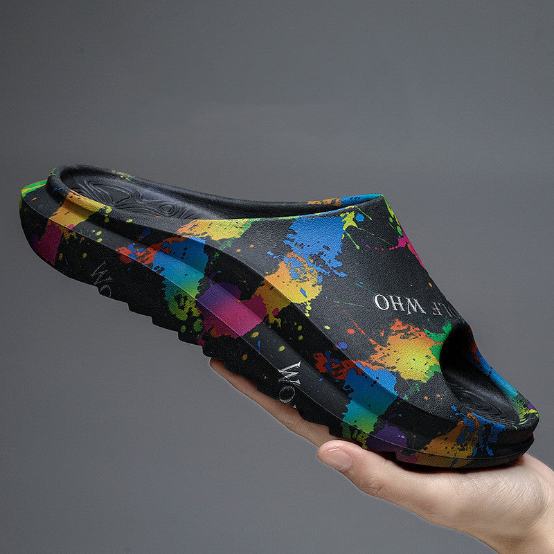 Sandals Slippers Men's New Summer Outdoor Sports Casual Casual Shit Feeling Men's Outdoor Soft Bottom Beach Slippers Black