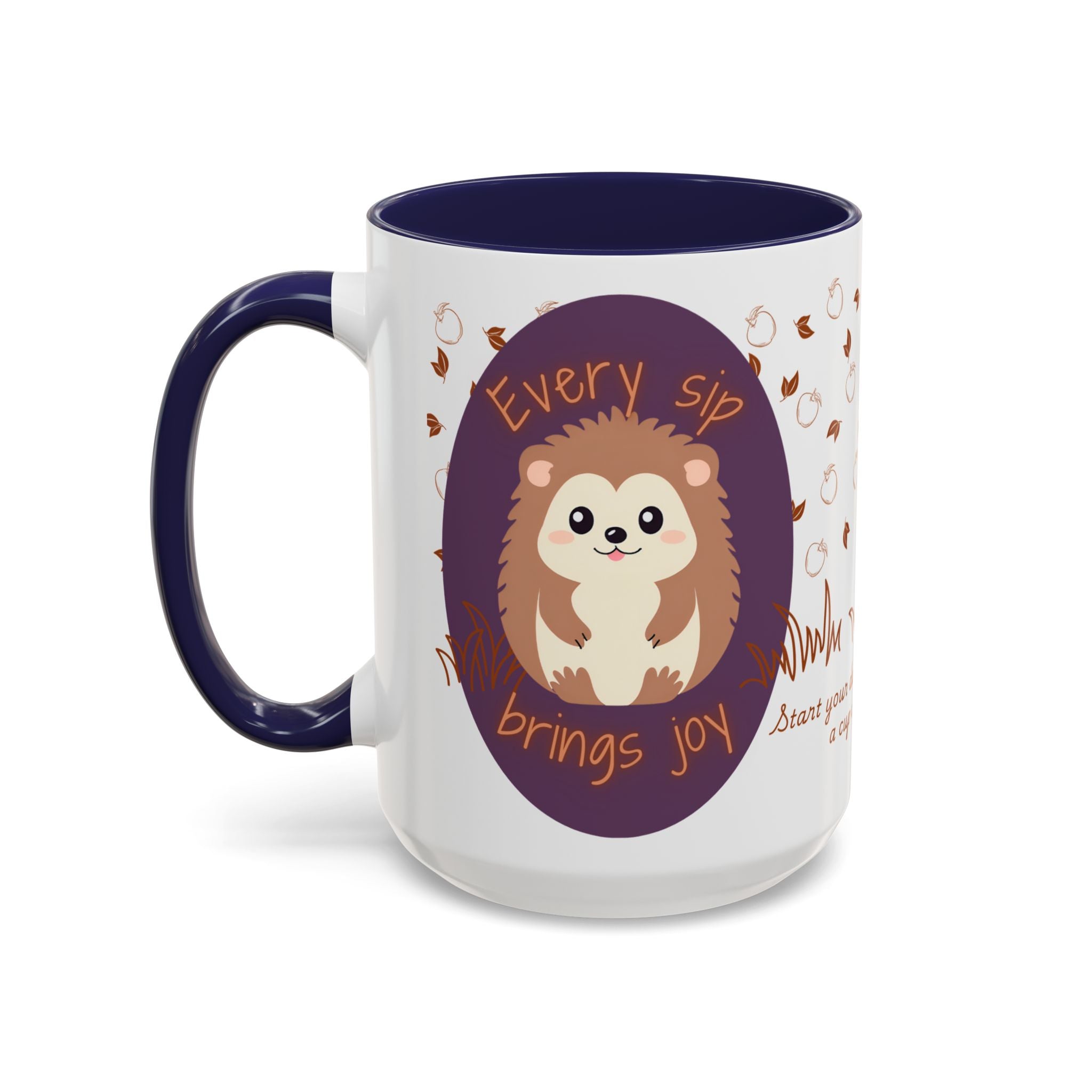Cute Hedgehog Accent Coffee Mug , Funny Gift for Animal Lovers, (11oz) (15oz)