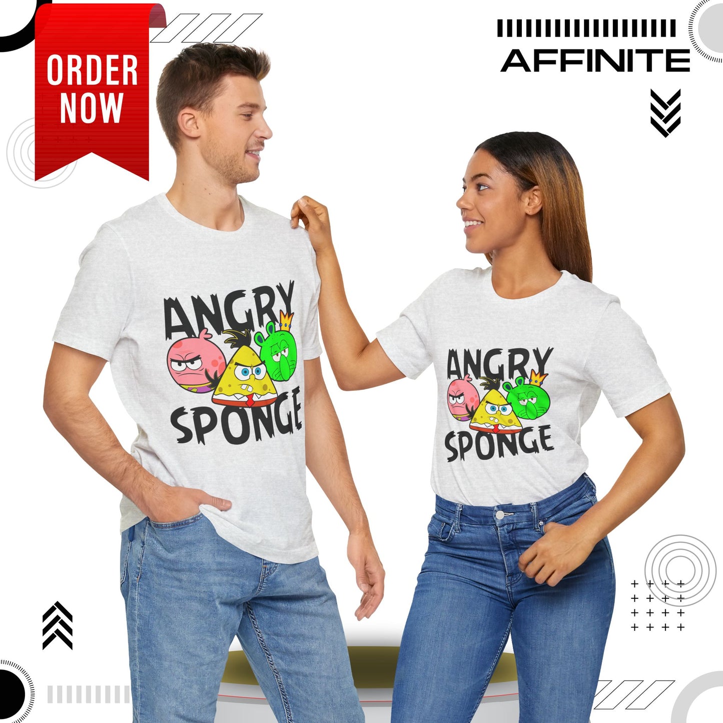 T-Shirt Angry Sponge T-Shirt - Funny Graphic Tee for Gamers (Unisex Cotton)