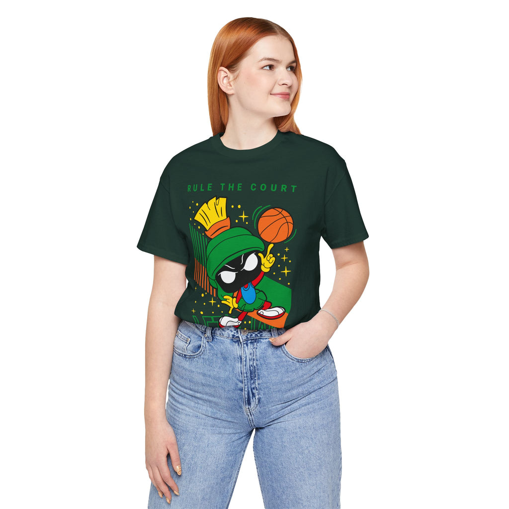 Cartoon Marvin Basketball Graphic Tee - "Rule the Court, Let's Jam!"