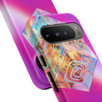 Vibrant 3D Cube Phone Case - Colorful Gradient Art for iPhone, Samsung & Pixel