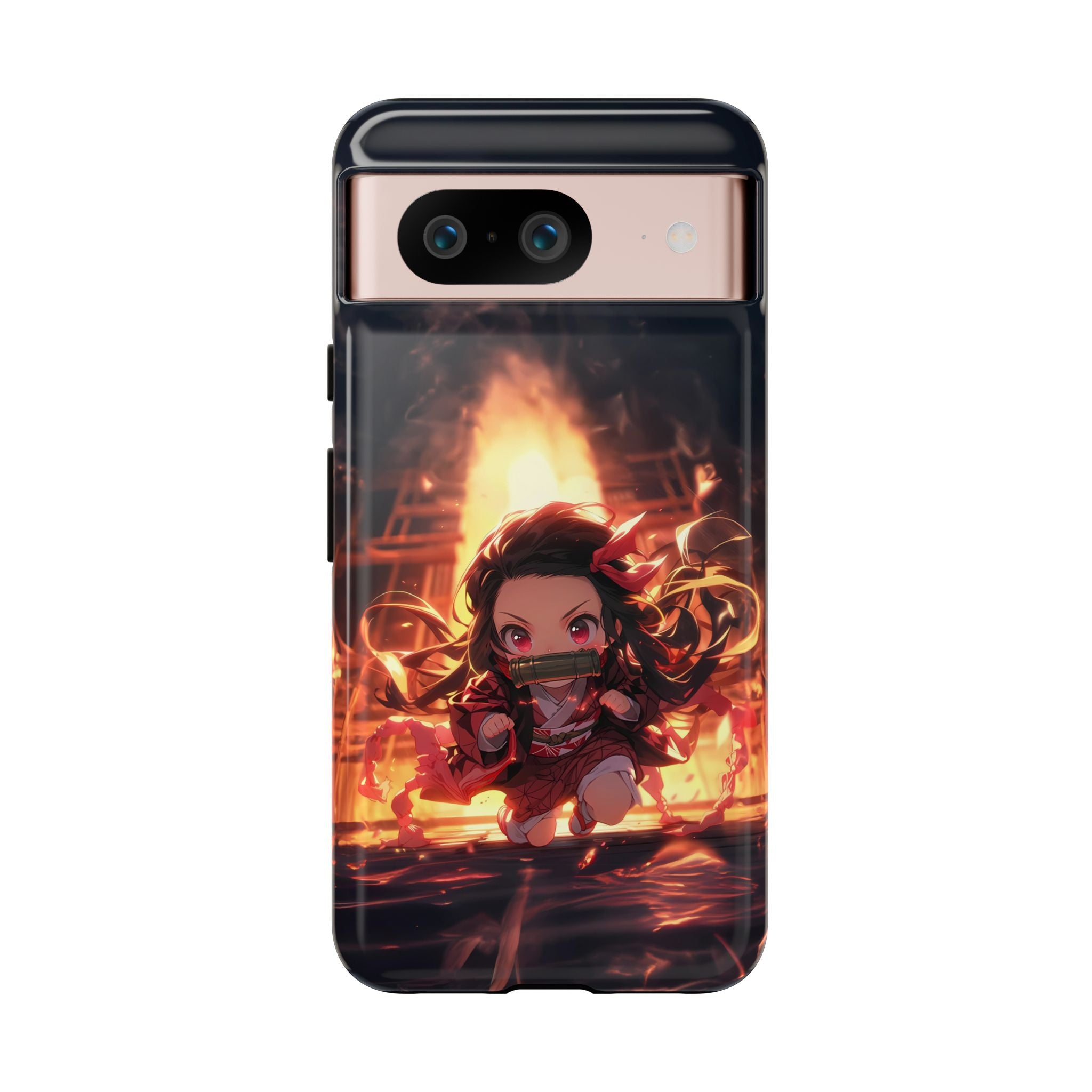 Chibi Nezuko Kamado Tough Phone Case – Anime Protective Case for iPhone & Samsung, UV Resistant, Durable & Stylish
