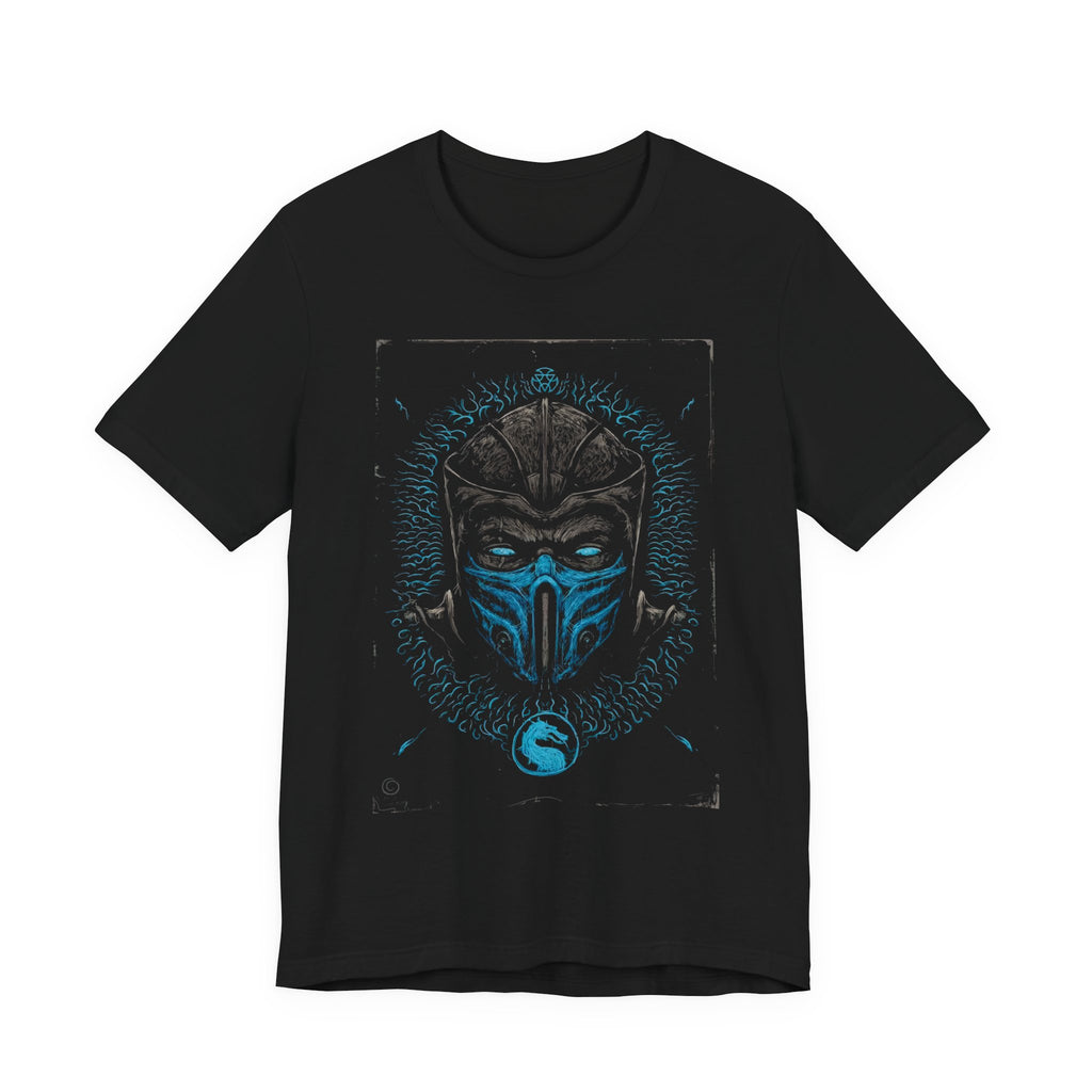 T-Shirt Epic Gamer Tee | Blue Flame Masked Warrior