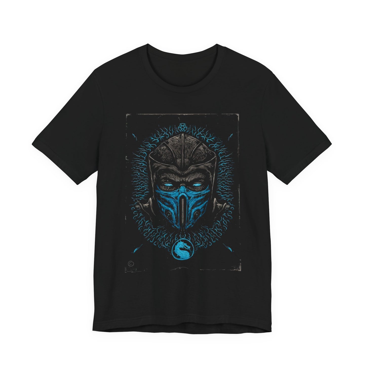 T-Shirt Epic Gamer Tee | Blue Flame Masked Warrior