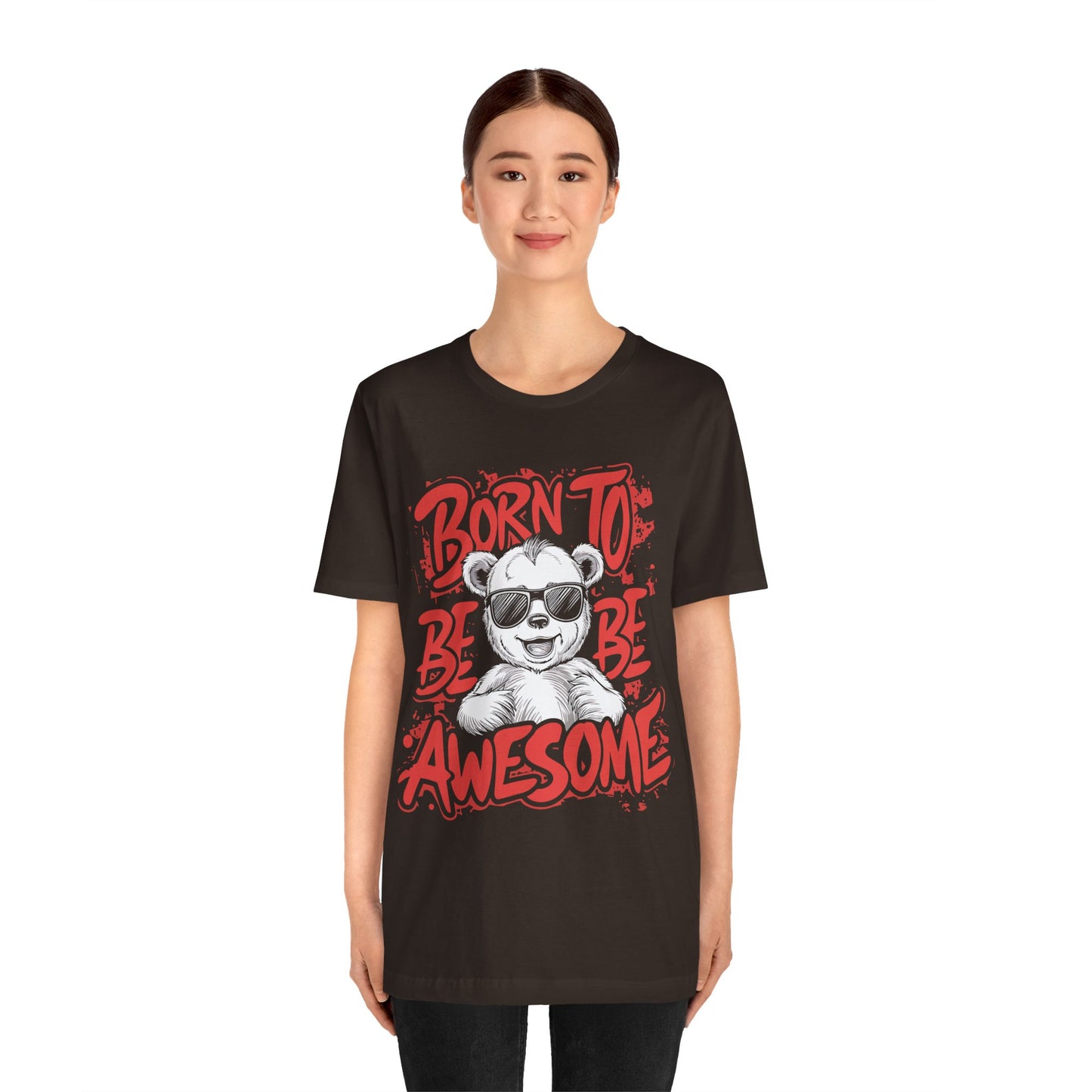 T-Shirt Fun Graphic Tees - Born to Be Awesome Unisex Shirt | For Teen & Adults | Affinite