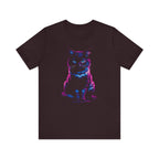 T-Shirt Neon Cat T-Shirt - Vibrant Unisex Tee for Cat Lovers (100% Cotton) Oxblood Black